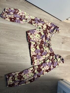Floral Top for Women - Lavender & Burgundy